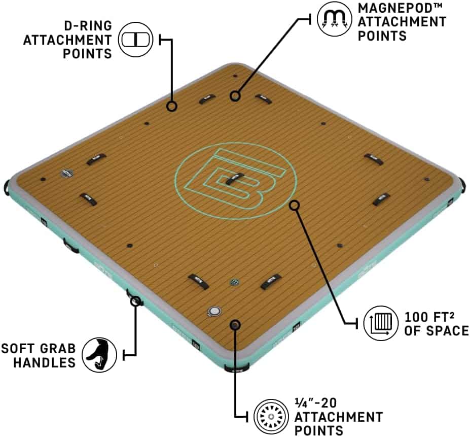Bote 10x10 Inflatable Dock Platform featuress