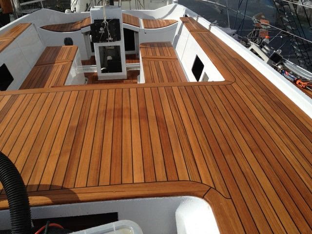 Teak Deck on Sailboat