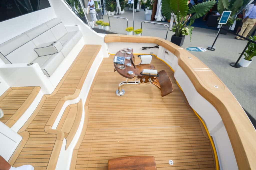 Teak Floor on Sportfishing Boat